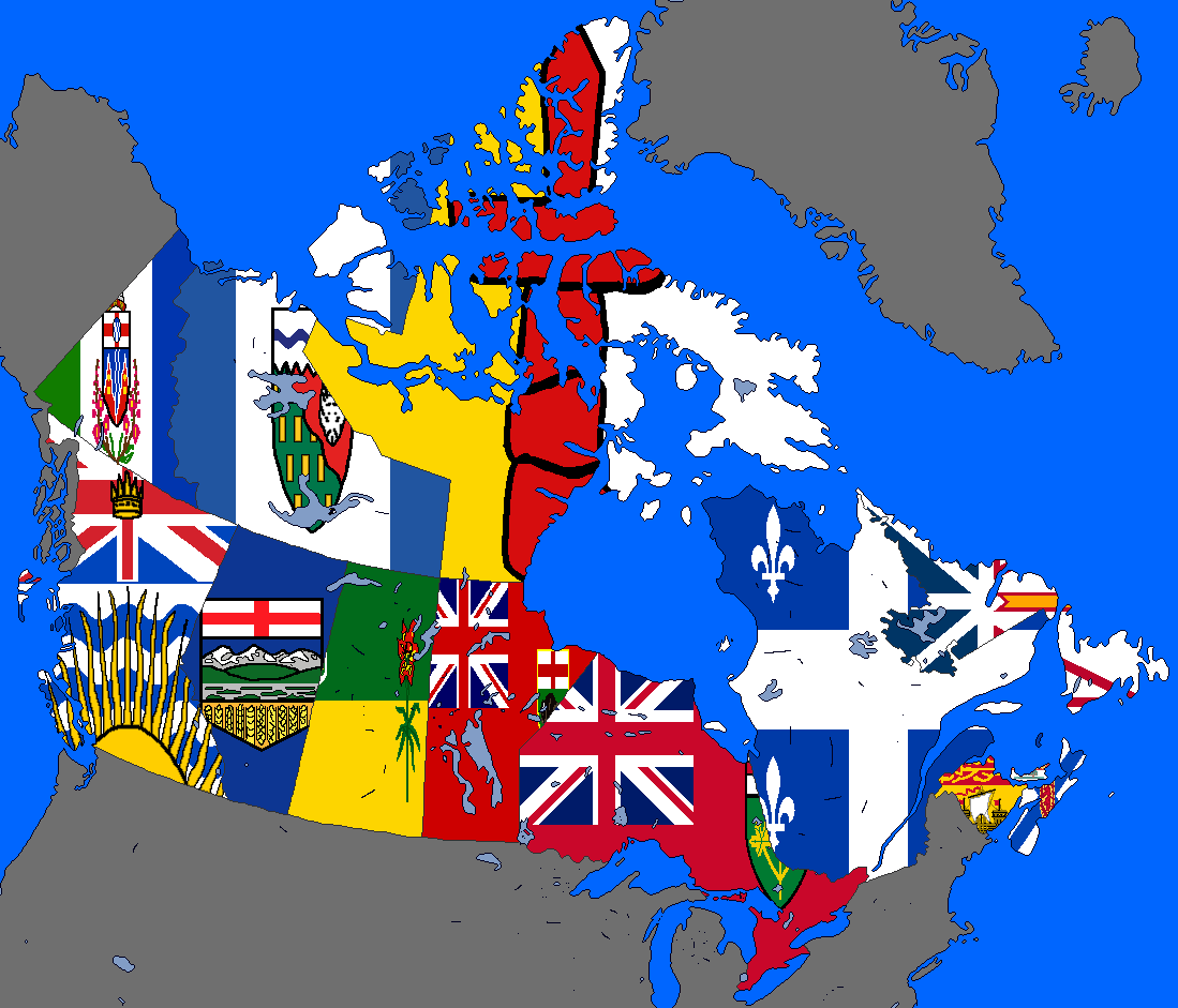 Flag map of the provinces and territories of Canada